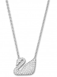 Swarovski 5038879 Women's Swan Silver Rhodium-Plated Crystal Necklace